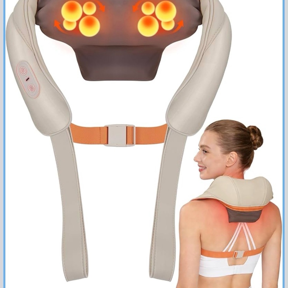Beige Neck and Shoulder Massager with Heat - Brand